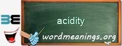 WordMeaning blackboard for acidity